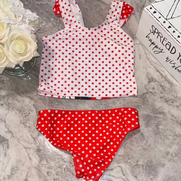 Disney Red Polka Dot Minnie Mouse Swimsuit Set - Picture 2 of 5